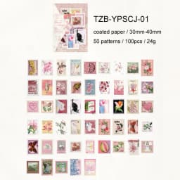 JIANWU Stamp Collector Series Vintage Plant Flower Stamp Landscape Material Collage Sticker Creative DIY Journal Stationery