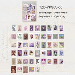 JIANWU Stamp Collector Series Vintage Plant Flower Stamp Landscape Material Collage Sticker Creative DIY Journal Stationery
