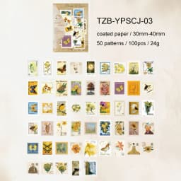 JIANWU Stamp Collector Series Vintage Plant Flower Stamp Landscape Material Collage Sticker Creative DIY Journal Stationery