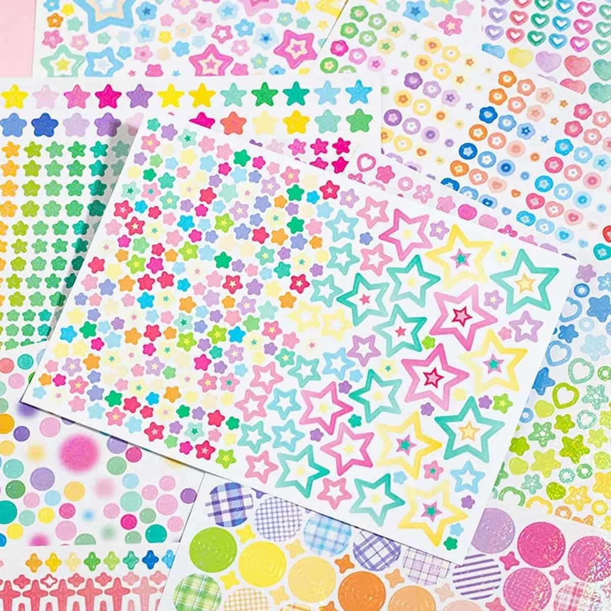 Utalo Huge 6000+ Sticker Set! Glitter, Fashion & Cute, Holo Accents for K-Pop, Journaling, Laptop. 20 Sheets 12x17cm