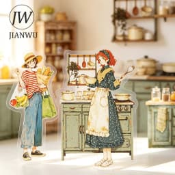 JIANWU Vintage Life Flower Character Landscape Material Collage Scrapbooking PET Sticker Creative DIY Journal Stationery