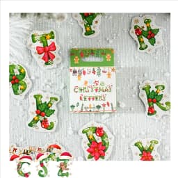 45PCS Merry Santa Claus Shaped Christmas Decorative Stickers for DIY Scrapbook Diary Album Decoration Stationery Box Set