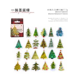 45PCS Merry Santa Claus Shaped Christmas Decorative Stickers for DIY Scrapbook Diary Album Decoration Stationery Box Set