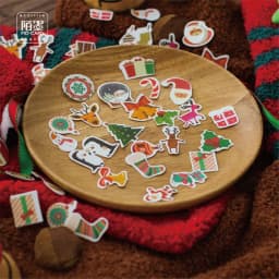 45PCS Merry Santa Claus Shaped Christmas Decorative Stickers for DIY Scrapbook Diary Album Decoration Stationery Box Set
