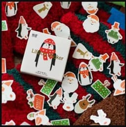 45PCS Merry Santa Claus Shaped Christmas Decorative Stickers for DIY Scrapbook Diary Album Decoration Stationery Box Set