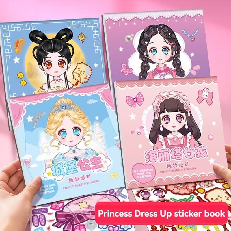 Reusable Sticker Dress-Up Stickers Removable Stickers, Kids Fashion Activities,Puzzle Restickable Book For Ages