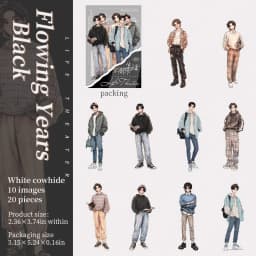 20pcs Daily Necessities Clothing People Life Decoration Stickers Theater Casual Collage European Primer 133*80mm