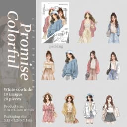 20pcs Daily Necessities Clothing People Life Decoration Stickers Theater Casual Collage European Primer 133*80mm