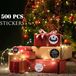 100-500pcs Christmas Stickers Holiday Label, Family Merry Christmas Stickers, Xmas Decorative Envelope Seals Stickers for Cards