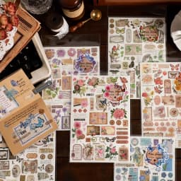 Card Lover [Butterfly Garden Series] Vintage Journal Stickers Washi Paper Sticker Paper Scrapbooking Material Scrapbook Kit