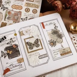 Card Lover [Butterfly Garden Series] Vintage Journal Stickers Washi Paper Sticker Paper Scrapbooking Material Scrapbook Kit