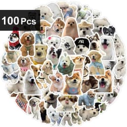 100Pcs Funny Fashion Dog Stickers Cartoon Cute Decals Toy Guitar Phone Bicycle Laptop Notebook Luggage Car Graffiti Kids Sticker