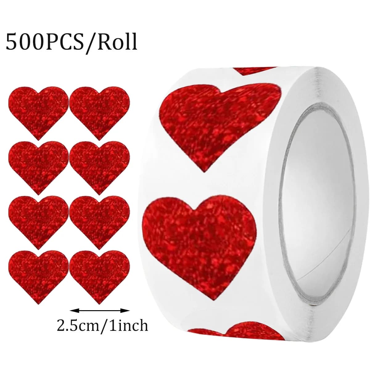 500Pcs Red Pink Heart Stickers for Valentines Day Wedding Gift Packing Bag Packaging Labels Love Scrapbooking Diy Stickers