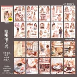 20pcs/1lot kawaii Stationery Sticker The Story of the Coffee Shop  Planner junk journal Decorative Scrapbooking Craft Sticker