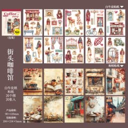 20pcs/1lot kawaii Stationery Sticker The Story of the Coffee Shop  Planner junk journal Decorative Scrapbooking Craft Sticker