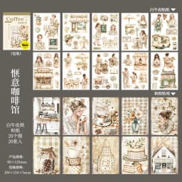 20pcs/1lot kawaii Stationery Sticker The Story of the Coffee Shop  Planner junk journal Decorative Scrapbooking Craft Sticker
