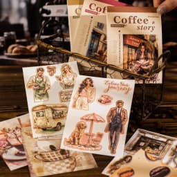 20pcs/1lot kawaii Stationery Sticker The Story of the Coffee Shop  Planner junk journal Decorative Scrapbooking Craft Sticker