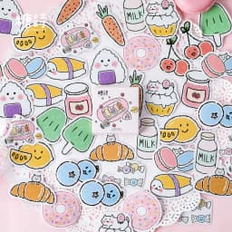 46pcs Kawaii Stationery Stickers Set Vintage Coffee Plant Diary Scrapbooking Decorative DIY School Supplies Cute Theme