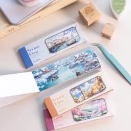 Journal GO 24pages Scenic View Landscape Sticker Book 4-Season Long Strip Decals for Journaling Scrapbooking Planners DIY Crafts