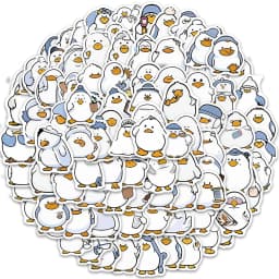 100PCS Cartoon Duck Stickers Cute Creative Simple Handheld Account Material Phone Case Laptop Luggage Water Cup Waterproof