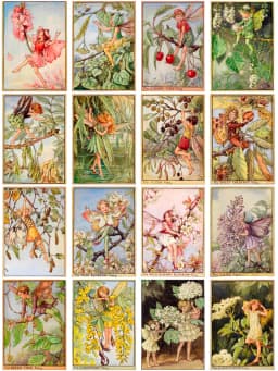 16Pcs/Pack Vintage Retro Garden Elf Fairy Sticker DIY Craft Scrapbooking Album Junk Journal Decorative Stickers