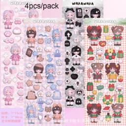 Sharkbang New Arrival 4/5/6/7/8pcs BOBO Scrapbook Stickers Korean Decor Lable Journal Album Stationery Kawaii Sticker Suppliers