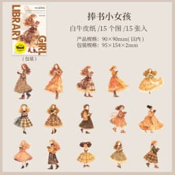 10pcs/lot Kawaii Stationery Stickers library girl Diary Decorative Mobile Stickers Scrapbooking DIY Craft Stickers
