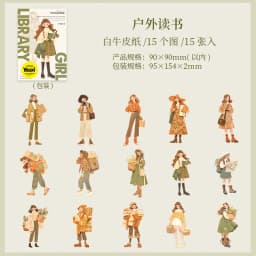 10pcs/lot Kawaii Stationery Stickers library girl Diary Decorative Mobile Stickers Scrapbooking DIY Craft Stickers