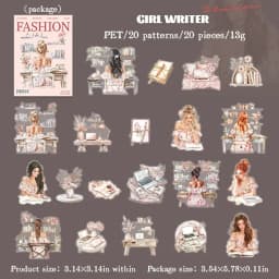 JIANWU Planner's Daily Series Vintage Character Landscaping Material Collage PET Sticker Creative DIY Journal Stationery