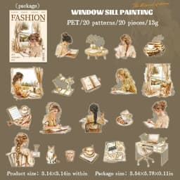 JIANWU Planner's Daily Series Vintage Character Landscaping Material Collage PET Sticker Creative DIY Journal Stationery