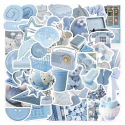 10/30/50pcs Cartoon Blue Ins Style Stickers Decals For Phone Laptop Scrapbook Skateboard Guitar DIY Graffiti Aesthetic Stickers