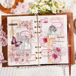 40pcs/lot Kawaii Scrapbook Stickers Vintage Bloom period Junk Journal Gold Planner Stationery Sticker Planner Decorative sticker