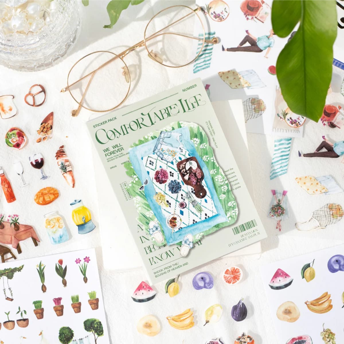 10pcs/1lot Kawaii Scrapbook Stickers Comfortable life Junk Journal Gold Planner Stationery Planner Decorative