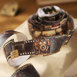 Journal GO 3.5cmx2m Retro Film Washi Tape, Die-cut Vintage Paper Decals for Journaling, Scrapbooking, Planners & DIY Crafts