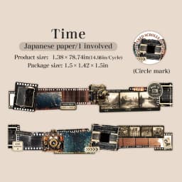Journal GO 3.5cmx2m Retro Film Washi Tape, Die-cut Vintage Paper Decals for Journaling, Scrapbooking, Planners & DIY Crafts