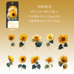 10pcs/1lot Kawaii Scrapbook Sticker Golden Flower Shadow Scrapbooking Supplies Planner Decorative Stationery Sticker