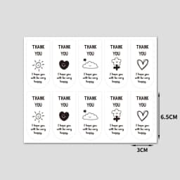 100pcs Cute Thank You Stickers for Small Business Packaging Sticker Gift Box Decor Open Me Stickers 3*6.5CM