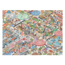 Card Lover 5Pcs [Modern Street Cartoon Series] Landscape Stickers Tea Fruit Workshop Vegetable Market Cartoon Style Scrapbooking