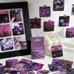 46 Pcs Sunset Film Landscape Decorative Stickers Retro Flower Scrapbooking Label Diary Stationery Album Phone Journal Planner