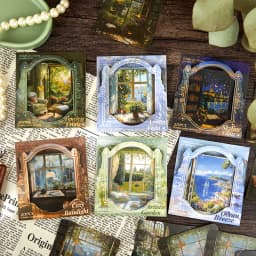 20pcs/1lot Kawaii Scrapbook Sticker Picture Window Scrapbooking Supplies Planner Decorative Stationery Sticker