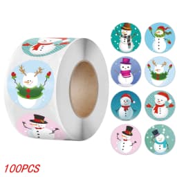 50-500Pcs Christmas Tree Santa Claus Merry Christmas Stickers 2.5cm Thank You Stickers for Gift Sealing Holiday Candy Bag Decor