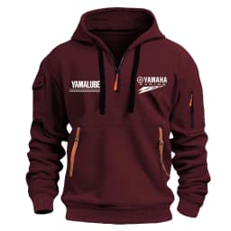 Yamaha Spring/Autumn Men's Hooded Sweater with Zipper and Multiple Pockets Crewneck Shirt Men's Outdoor Sports Leisure Hoodie