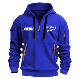 Yamaha Spring/Autumn Men's Hooded Sweater with Zipper and Multiple Pockets Crewneck Shirt Men's Outdoor Sports Leisure Hoodie