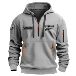 Yamaha Spring/Autumn Men's Hooded Sweater with Zipper and Multiple Pockets Crewneck Shirt Men's Outdoor Sports Leisure Hoodie