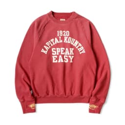 Men Vintage Letter Print Crewneck Sweatshirt Indigo Washed Distressed Raglan Sleeve Japanese Retro Casual Pullover Top