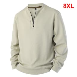 8XL Plus Size Sweatshirts Men Spring Autumn Zipper Design Sweatshirt Fashion Casual Pullover Male Big Size 8XL