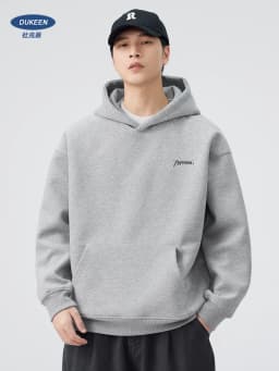 DUKEEN 420G Heavyweight Men's Hooded Sweatshirt Autumn and Winter Casual Trend Embroidered Loose Fit Pullover Men's Clothing