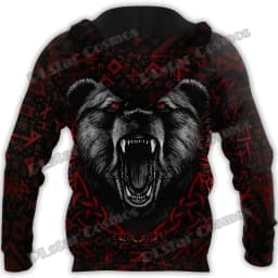 Raven Odin Tattoo Helm of Awe Runes 3D Printed Fashion Men's Zipper Hoodie Autumn Streetwear Unisex Casual Zip Up Hoodies HW62