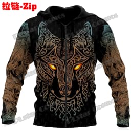 Raven Odin Tattoo Helm of Awe Runes 3D Printed Fashion Men's Zipper Hoodie Autumn Streetwear Unisex Casual Zip Up Hoodies HW62