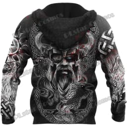 Raven Odin Tattoo Helm of Awe Runes 3D Printed Fashion Men's Zipper Hoodie Autumn Streetwear Unisex Casual Zip Up Hoodies HW62